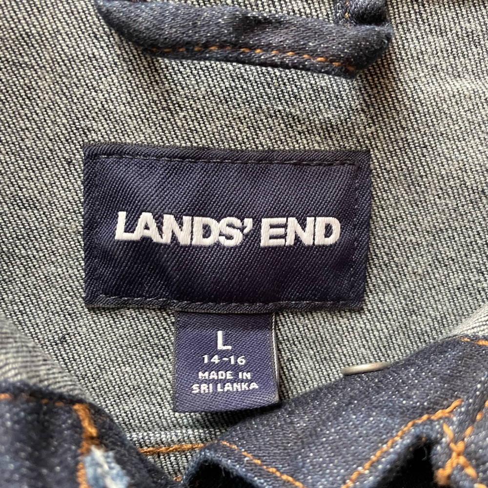 L 14/16 Land’s End Denim Trucker Jacket - Picture 3 of 5